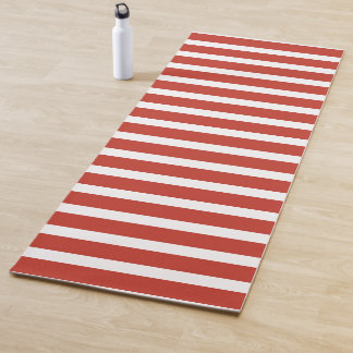 Koele retro rode en witte strepen yogamat