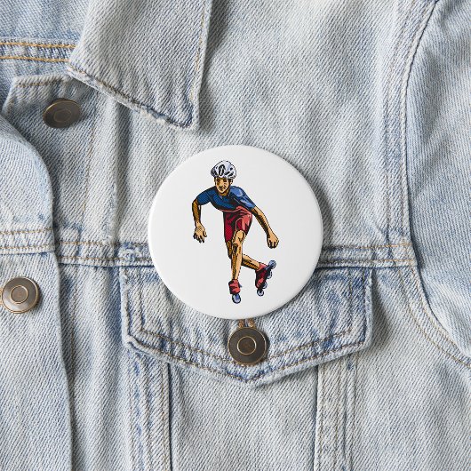 Koele Retro Rollerblading Inline Skater Ronde Button 7,6 Cm