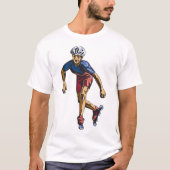 Koele Retro Rollerblading Inline Skater T-shirt (Voorkant)