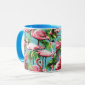 Koele Retro Roze Flamingoes Mok (Voorkant links)