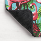 Koele Retro Roze Flamingo's Mousepad Muismat (Hoek)