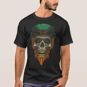 Koele Retro  Sarcastische Schedel met Groen Pet T-shirt