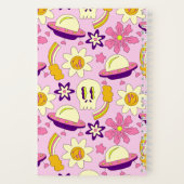 Koele Retro schedel, Bloemen en UFO Notitieboek (Achterkant)