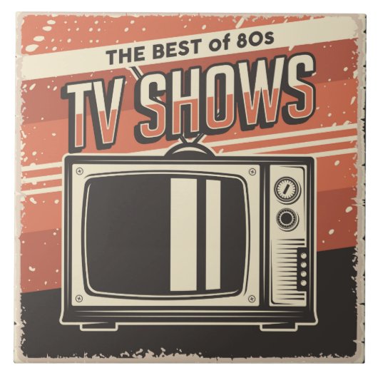 Koele retro televisie zestiger jaren tegeltje (Voorkant)