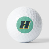 Koele Retro Typografie Monogram Initiaal | Groen Golfballen (Voorkant)