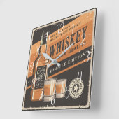 koele retro-whiskey-thuisbar vierkante klok (Hoek)