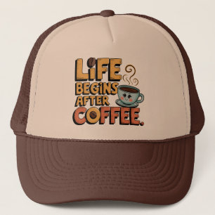 Koele retro woordkunst koffie Trucker Pet