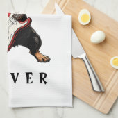 Koele Rocker Dachshund Hond Speelt Elektrische Git Theedoek (Quarter Fold)