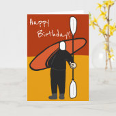 Koele Rode en Oranje Kajak Wetsuit en Peddel Kaart (Gele Bloem)