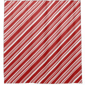 Koele rode en witte pepermunt Snoep Stripe Douchegordijn (Voorkant)