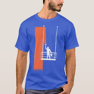 Koele rode gevel schilder lift muur schilderij GIF T-shirt
