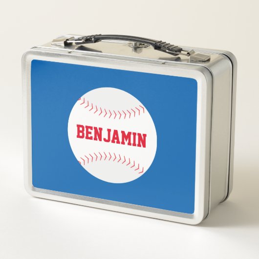 Koele rode honkbal lunchbox (Achterkant)