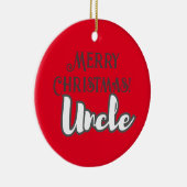 Koele rode tekst Vrolijke kerst oom Keramisch Ornament (Rechts)