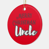 Koele rode tekst Vrolijke kerst oom Keramisch Ornament (Links)