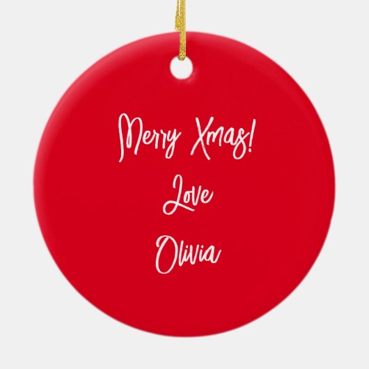 Koele rode tekst Vrolijke kerst oom Keramisch Ornament (Achterkant)