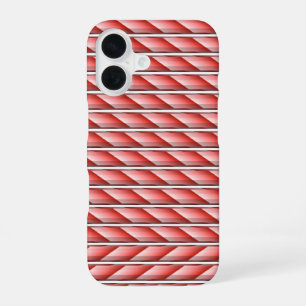 Koele rode witte strepen iPhone 16 hoesje