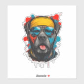 Koele Rottweiler Retro Street Art Sticker (Vel)