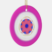 Koele roze frisbee keramisch ornament (Rechts)