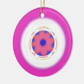 Koele roze frisbee keramisch ornament (Links)