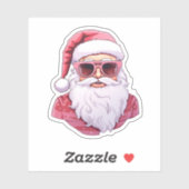 Koele roze kerstman dragen Pet en zonnebril Sticker (Vel)