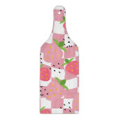 Koele Roze Keuken Aardbeien Geruit Ontwerp Snijplank (Voorkant)