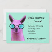 Koele Roze Lama Uitnodigingen op Maat (Voorkant)