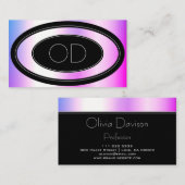Koele Roze Paarse Ombre Monogram Beauty Mode Visitekaartje (Voorkant / Achterkant)