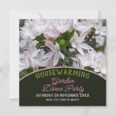 Koele Roze witte bloemen Housewarming Garden Party Kaart (Voorkant)