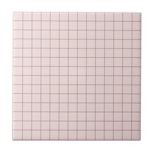Koele roze-witte geruit patroon retro tegeltje (Voorkant)