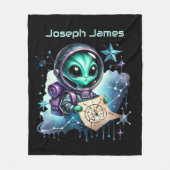 Koele ruimteliefhebbers voegen alien naam toe fleece deken (Voorkant)