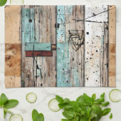 Koele rustieke geschilderde houten Cabinestijl Theedoek (Gevouwen)