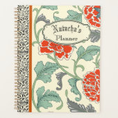 Koele rustieke japanse rode bloemen Boho  Planner (Voorkant)