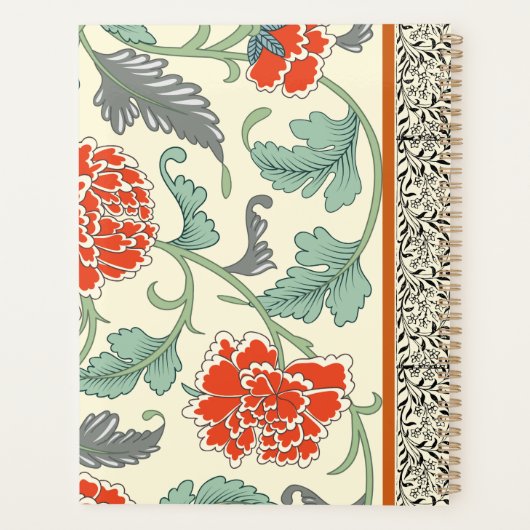 Koele rustieke japanse rode bloemen Boho  Planner (Achterkant)