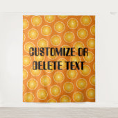 Koele Sappige Oranje gele fruitplakjes Aangepaste  Wandkleed (Voorkant)