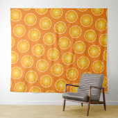 Koele Sappige Oranje gele fruitplakjes Wand Wandkleed (In Situ (horizontaal))
