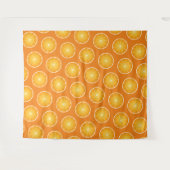 Koele Sappige Oranje gele fruitplakjes Wand Wandkleed (Voorkant (horizontaal))
