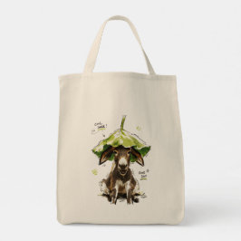 Koele Schaduw Goede Dag Grappige Ezel met Bladhoed Tote Bag