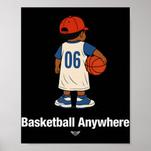 Koele Schattigee basketbal overal met een basketba Poster
