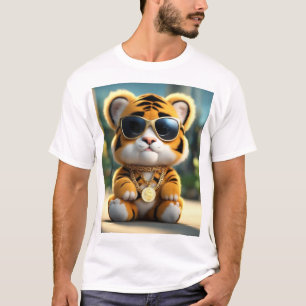 Koele, Schattigee en pluizige mollige Baby-tijger T-shirt