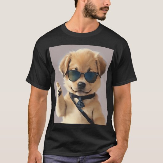 Koele, Schattigee en zorgeloze hond T-shirt (Voorkant)