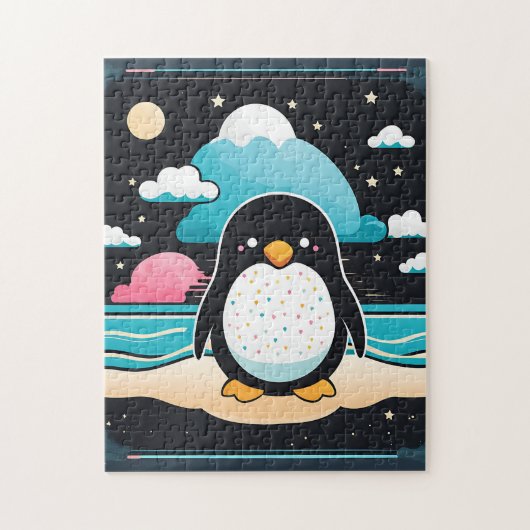 Koele Schattigee Pinguïn Kawaii Legpuzzel (Verticaal)