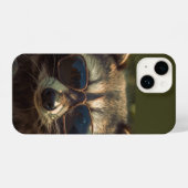 Koele Schattigee wasbeer in Glazen Dierlijke Humor iPhone Hoesje (Achterkant horizontaal)