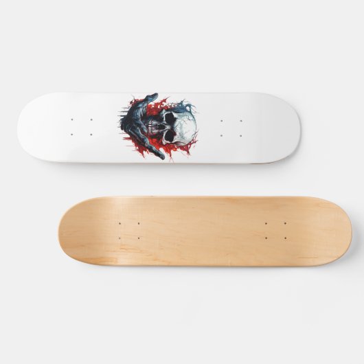 Koele schedel gotisch persoonlijk skateboard (Horizontaal)
