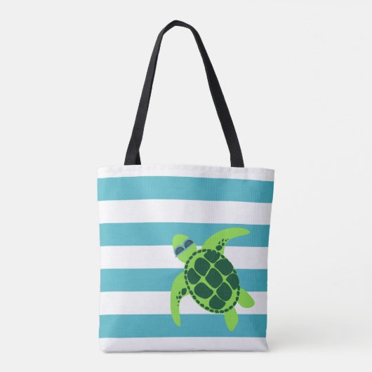 Koele schildpad met bril tote bag (Achterkant)