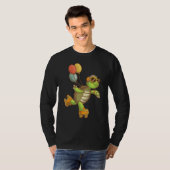 Koele schildpad met zonnebril inline schaatsen gra t-shirt (Voorkant volledig)