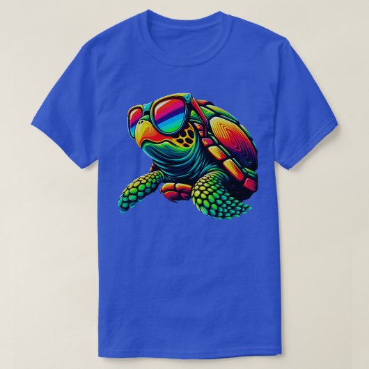 Koele Schildpad met Zonnebril Leuk Kind Jeugd Zome T-shirt (Design voorkant)