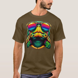 Koele Schildpad met Zonnebril Ontwerp voor Kindere T-shirt