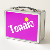 Koele schuine witte gele TENNIS tekst op helder ro (Voorkant)