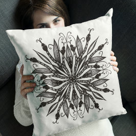 Koele slangen zwart-wit botanische gotiek kussen