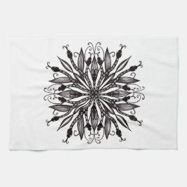 Koele slangen zwart-wit botanische gotiek theedoek